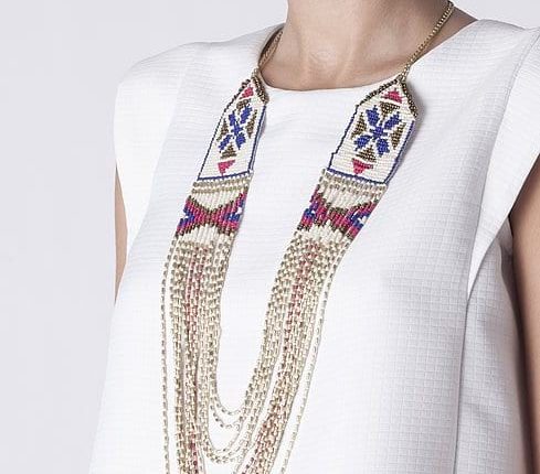 Colar longo missangas étnicas - Blanco: 9,99€ (12,99€)