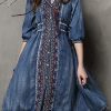 Vestido de ganga bordado - Zaful: 36,75€ (70,73€)