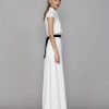 Vestido comprido com laço de veludo - Blanco: 59,99€