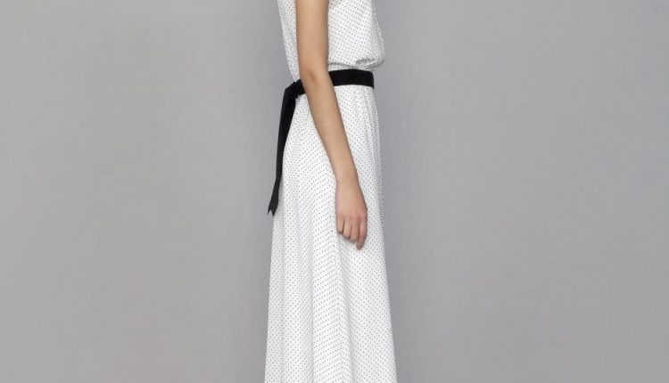 Vestido comprido com laço de veludo - Blanco: 59,99€